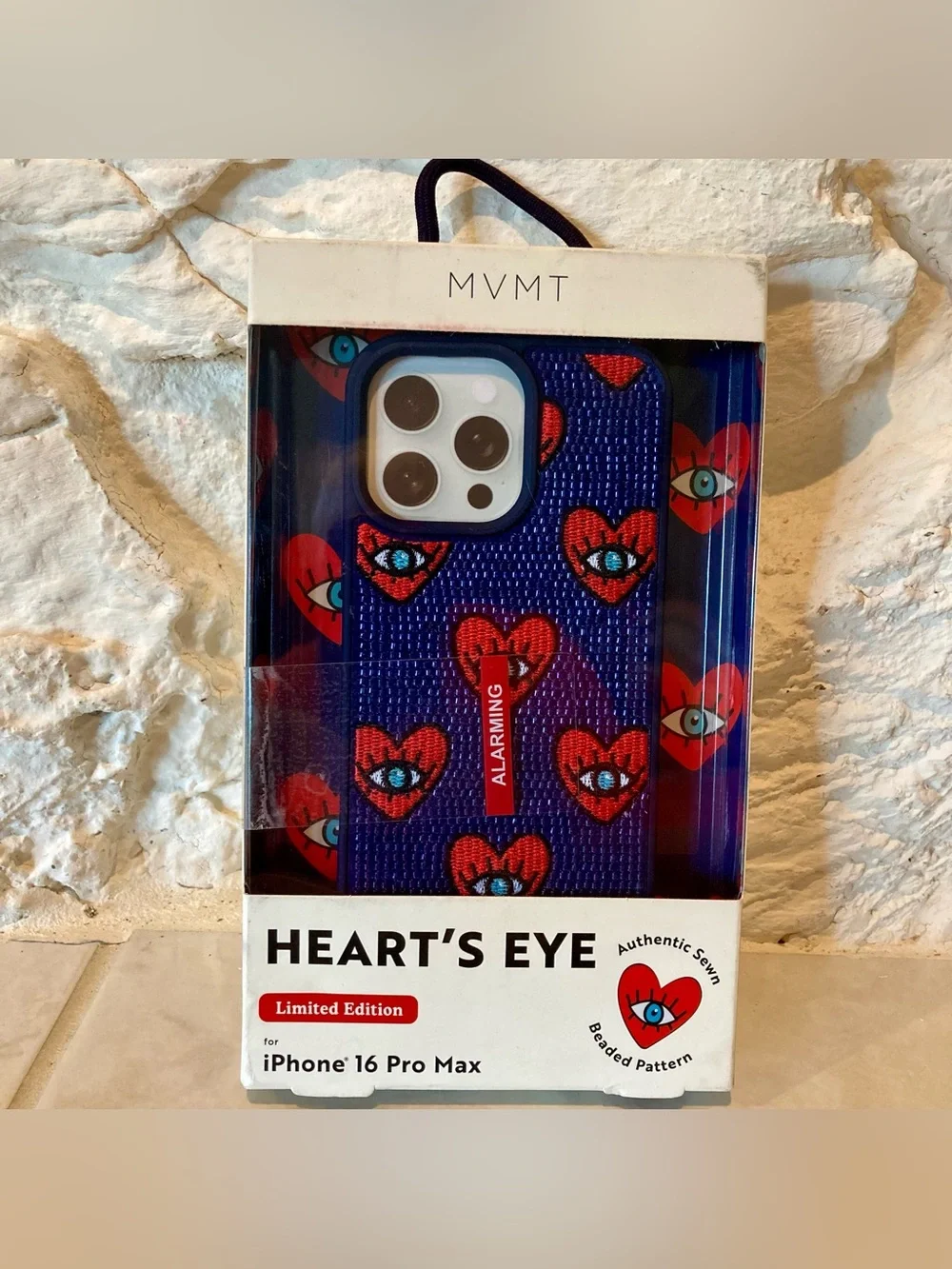 NIB Eye-Catching MVMT Limited Edition Hearts Eye Beaded IPhone 16 Pro Max Case